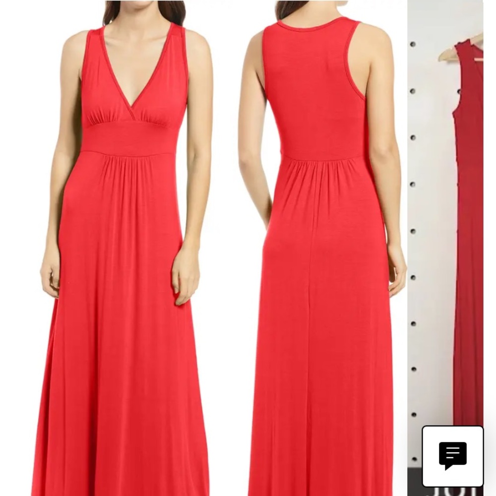 LOVEAPPELLA V-neck jersey maxi dress